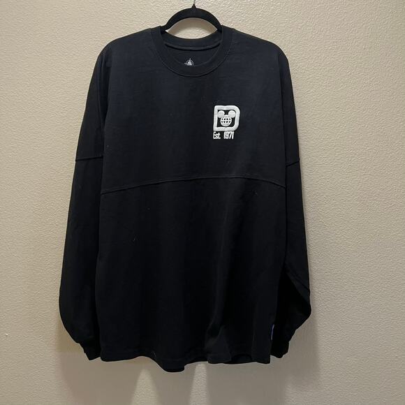 Walt Disney World Spirit Jersey Black Long Sleeve Theme Park Pullover Top Sz XL - Picture 3 of 6